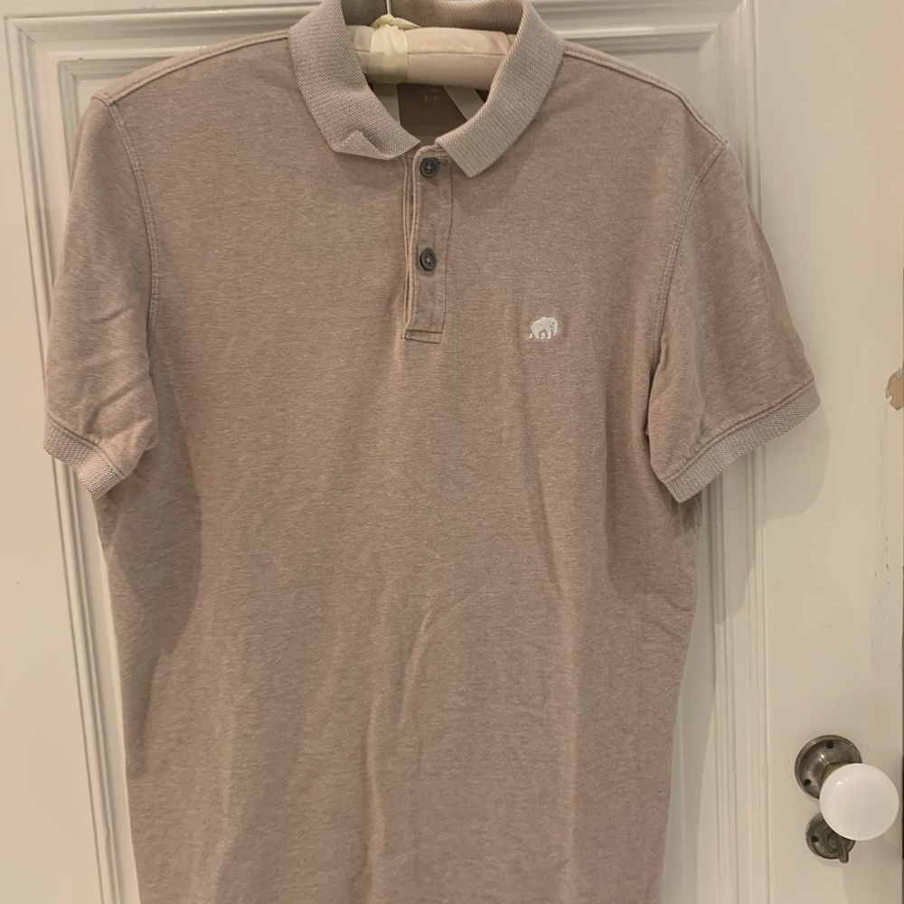 Banana Republic Men’s Cream/Tan Polo Shirt
